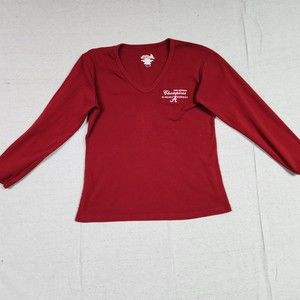 Alabama Crimson Tide Sweater Womens Large Red V-Neck Pullover Long Sleeve Champs